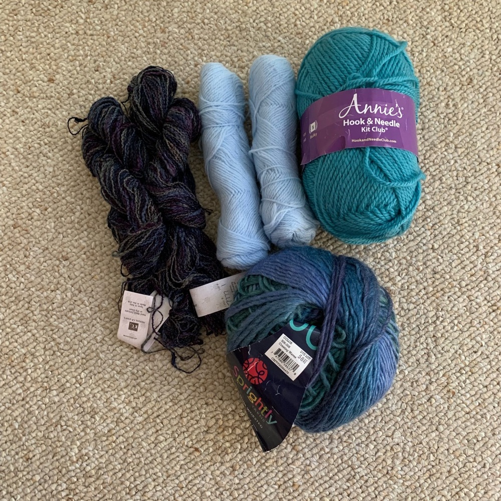 Acrylic yarn, cotton viscose wool blend